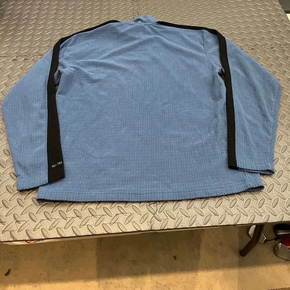 The North‎ Face Fleece Pullover Mens L Blue TKA 100 Grid 1/4 Zip Long Sleeve